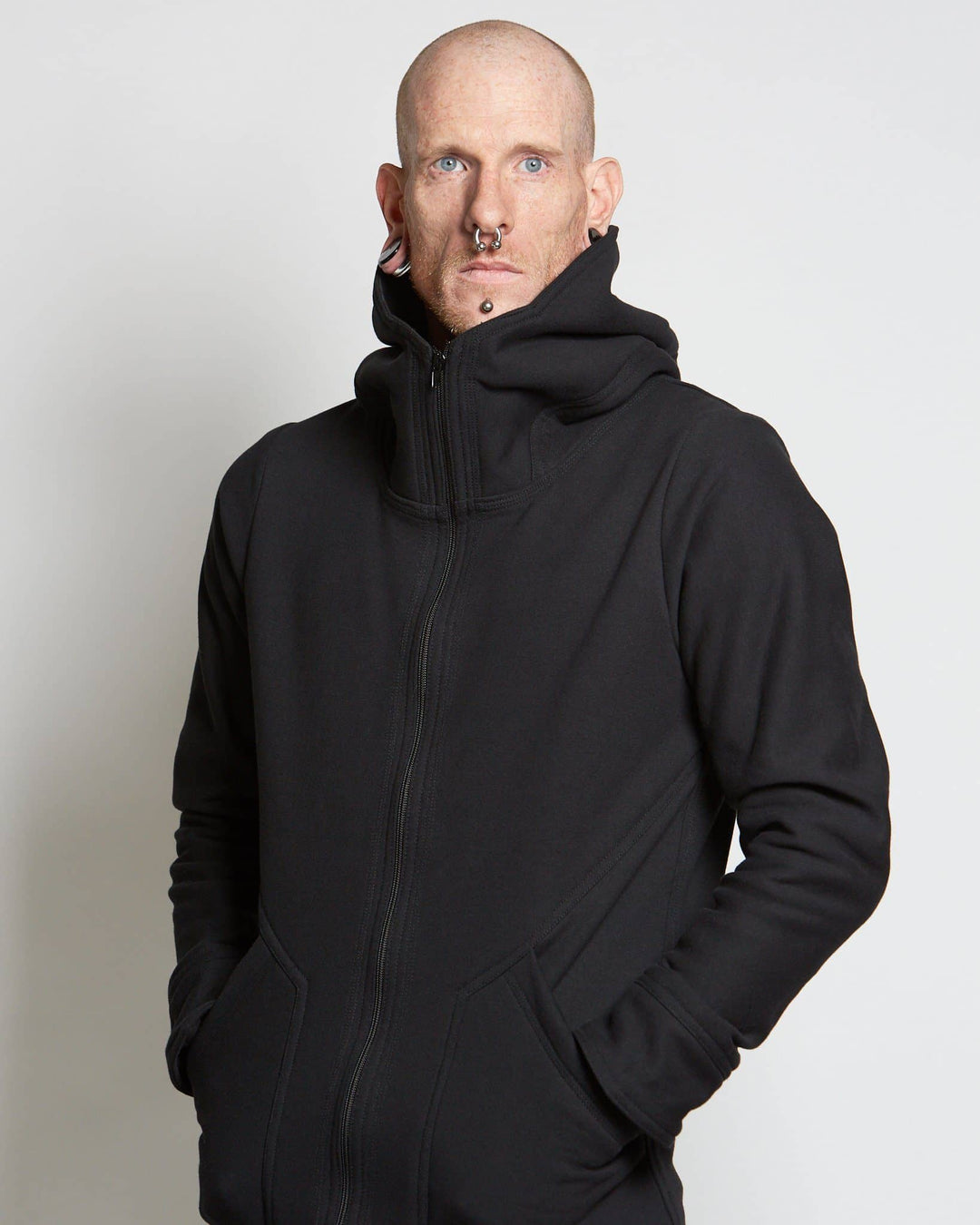 fully zippered mens hoodie made from 100% cotton